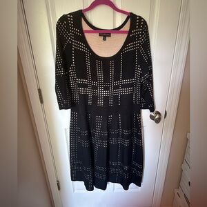 Lane Bryant Black and White Fit and Flare Dress